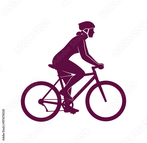 woman riding bicycle wearing helmet cycling fitness exercise outdoors recreation activity