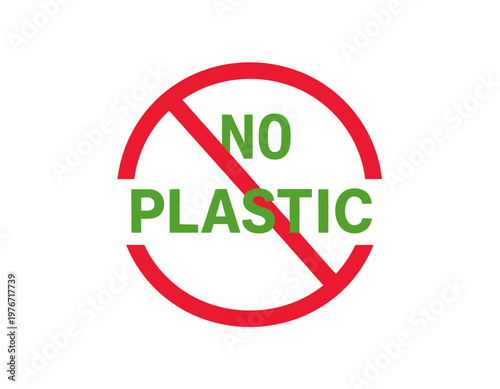 No plastic symbol icon, eco awareness concept