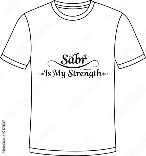 Title black and white sketch of a t shirt with text design description