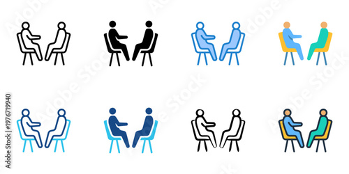 Counseling icons set multiple style collection. Editable stroke 
