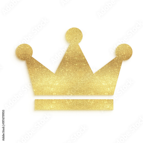 Gold Glitter Crown Icon, Royal Luxury VIP Leader Award Business Kingdom — transparent PNG

