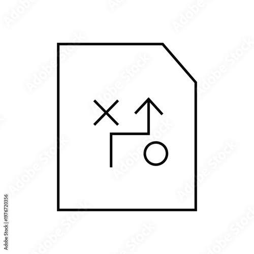 Strategy Document Icon, Tactics Plan Paper, Business Roadmap Symbol, Tactical Logic File, Execution Process Graphic, Goal Planning Sheet, Marketing,