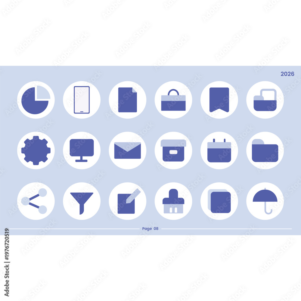 Fototapeta premium UI UX Icon Pack, UI UX Icon Bundle, Icon Mockup, Illustrations, Thumbnail