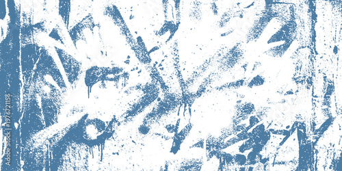 Blue graffiti marks and splatters on white background texture with brush strokes modern art street art spray paint graffiti splatters abstract background distressed backdrop creative