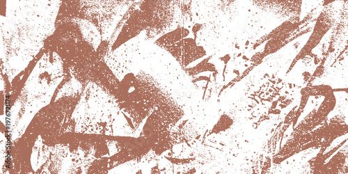 Brown abstract paint splatters and brush strokes on a white background with paint splash paint stain paint stroke artistic effect background texture abstract splatter background distressed
