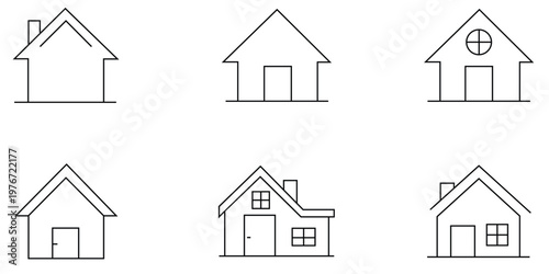 Real estate line icons collection. Big UI icon set in a flat design. Thin outline icons pack. Vector illustration