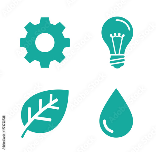 Simple icons for eco friendly and innovative concepts