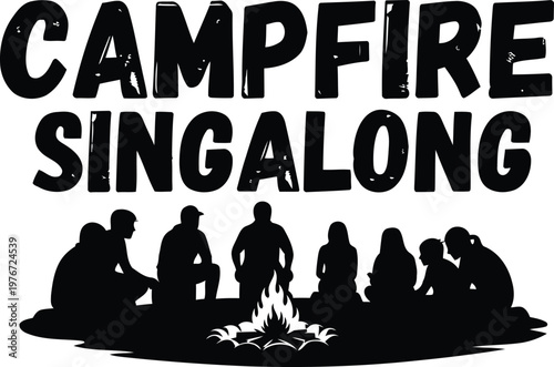 Campfire Singalong Silhouette people silhouettes