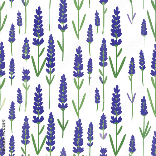 Lavender French Knot Embroidery Seamless Pattern