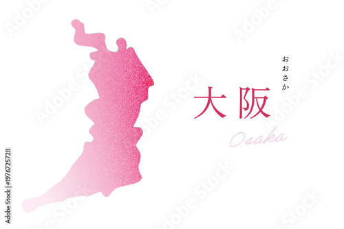 大阪府 地図 Osaka map ノイズグラデーション テクスチャ