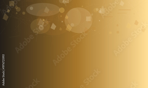 Abstract geometric shapes and lines on a gradient gold background