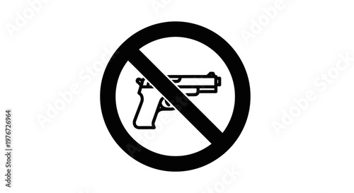 No firearms allowed A prohibition sign featuring a handgun silhouette