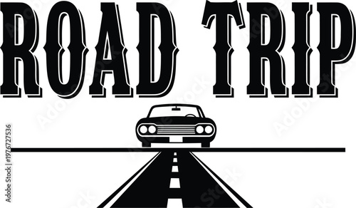 Road trip with car on highway travel