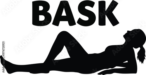 Woman reclining bask silhouette black