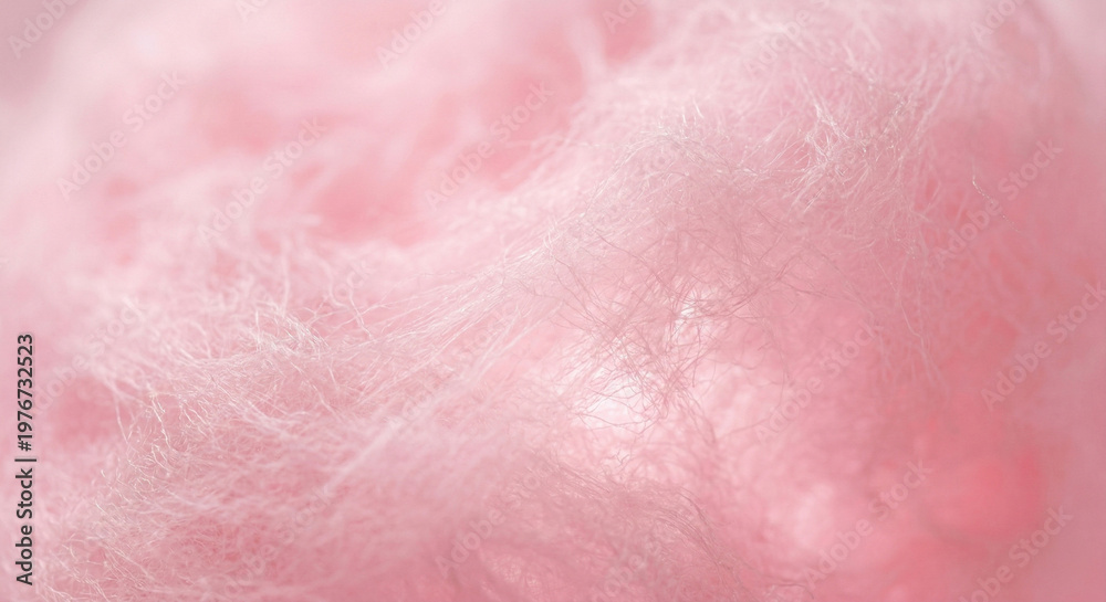 Fototapeta premium Extreme Macro Texture of Fluffy Pink Cotton Candy Clouds for Whimsical Background