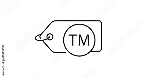 Trademark Symbol Icon on Label Tag Line Art Vector Illustration for Branding and Business