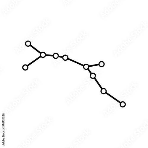 minimalist chemical structure diagram of hydrocarbon chain isolated on white