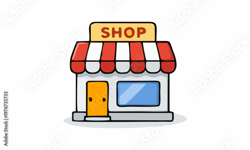 line art color of storefront cartoon illustration