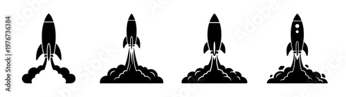 Explore space travel with rocket launch illustrations and spaceship vector graphics for design projects