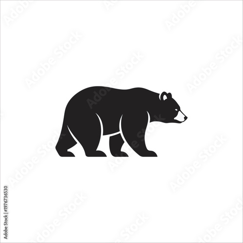 Bear silhouette vector illustration of a wild animal in a simple cartoon design