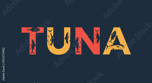 World Tuna Day Celebrations Featuring Stylized Tuna Illustrations within the Word 'Tuna'