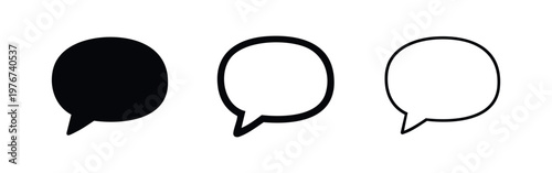 Oval Speech Bubble Icon Set for Chat and Message Icons