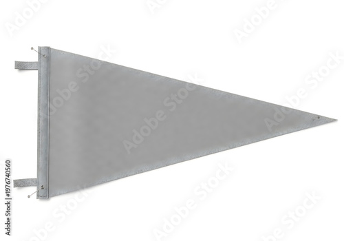 Blank Gray Pennant Flag on White Background for Customization