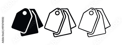 Blank Price Tag Icon Set for Sales and Retail Labels