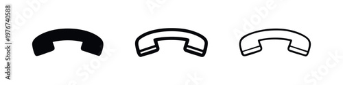 Telephone Handset Hang Up Icon Set for Communication