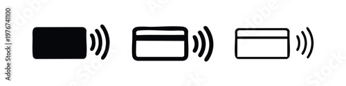 Contactless Credit Card Payment Icon Set