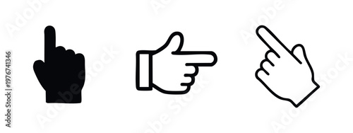 Hand Pointer Cursor Icon Set. Click or selection symbol for user interface and web design in vector.
