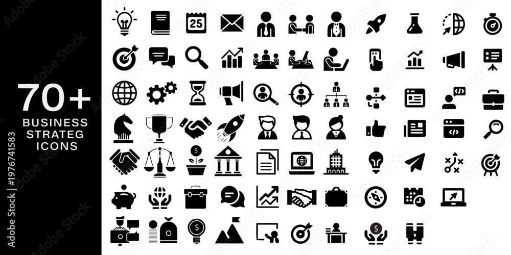 Obraz premium Buiness Strateg Icon set Collection