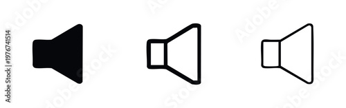Speaker Volume Icon Set Audio and Sound Interface Symbols for Web and Apps No Sound Mute Sign
