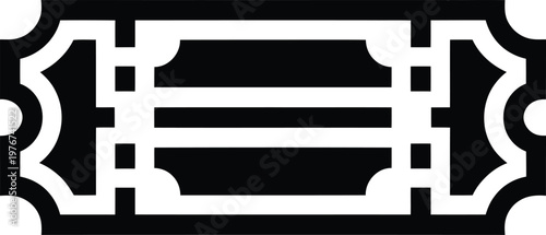 Vintage ticket icon, admission pass symbol, retro cinema or event entry voucher, flat vector illustration