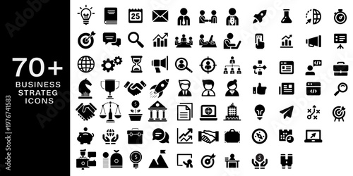 Buiness Strateg Icon set Collection