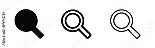 Magnifying glass icons with different styles