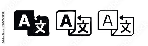 Translation icons: glyph, outline, and filled with Chinese characters