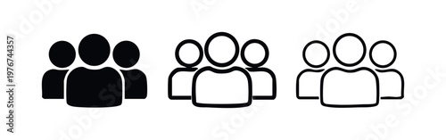 User Group and Team Icons Set - Social Network and Business Profile Symbols