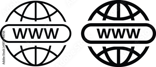 Visit Website Icon Set. External link and web browser symbols. Online Connection Symbols. Global web and link icons. Redirect and internet access design
