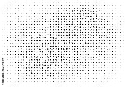Circles background. Random dots. Black and white shades. Grey background for your design. Digital. Mosaic effect. Halftone vector.