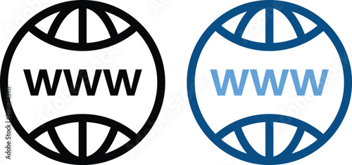 Visit Website Icon Set.  Online Connection Symbols. External link and web browser symbols. Global web and link icons. Redirect and internet access design
