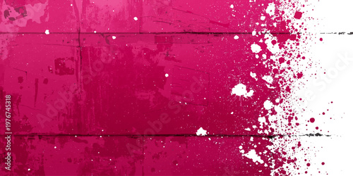 A vintage grunge design featuring a dark red paint texture on an aged wall surface with a dirty pattern backdrop and pink paper art accents for a textured wallpaper decoration