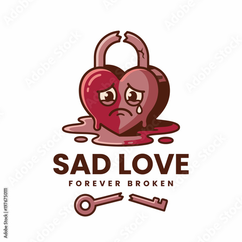 Portraying a broken heart with symbolic elements, this logo encapsulates themes of love and sorrow, perfect for capturing deep human emotions in a creative way.