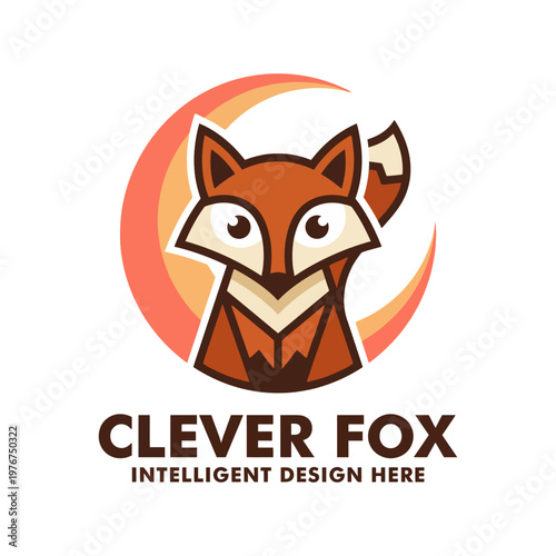This elegant fox design combines an intelligent gaze and warm colors, presenting a perfect blend of creativity and charm, ideal for various design and branding applications.