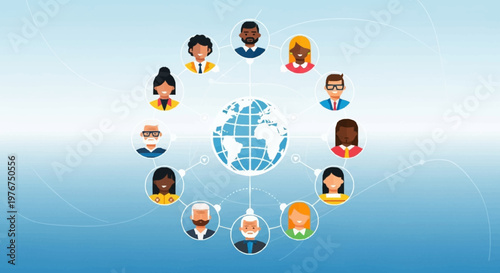 Global Network of Diverse People Connecting Around the World.