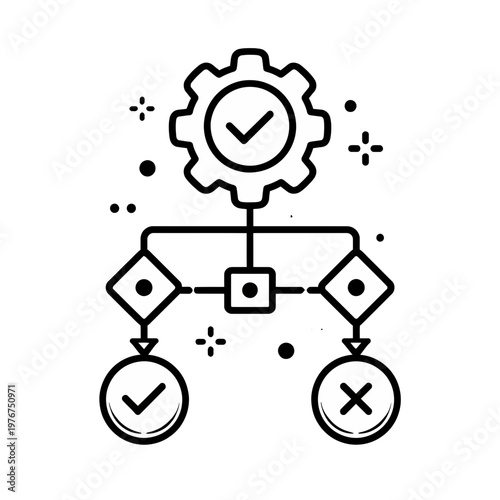 Visual representation of a streamlined decision-making process workflow, illustrating logical steps for achieving successful outcomes and identifying potential failures in a clear, systematic manner