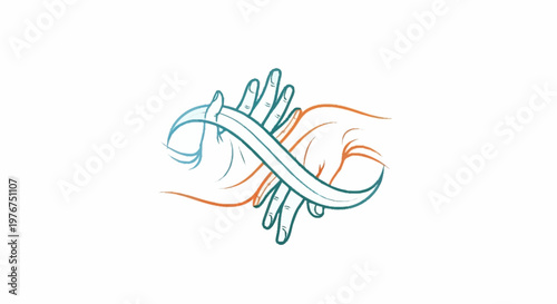 Hands intertwined in an infinity symbol, symbolizing connection and endless possibilities.