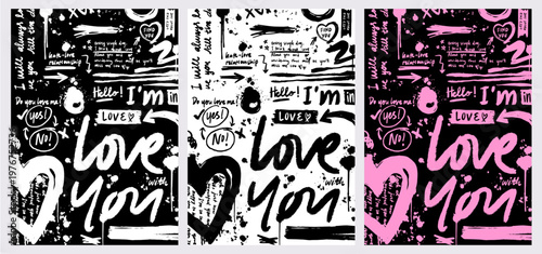 punk style pens paintbrush doodle background illustration