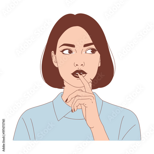 Woman with finger on her lips 2.