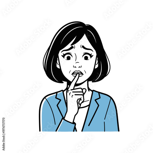 Woman with finger on her lips 4.